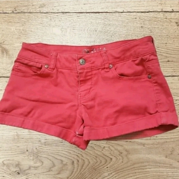 DELIA*S - Neon Pink Olivia Junior Sz 5 Shorts 5 Pocket Style Women Girly Pop - Picture 1 of 4
